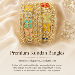 Royal Floral Stone Bangles Set